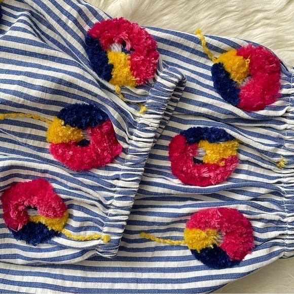 Tanya Taylor x Revolve Top Michele Striped Off-the-Shoulder Embroidered 8 - Picture 6 of 12